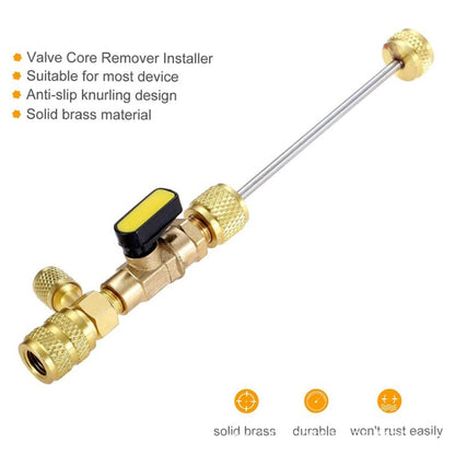 R410A R22 Spool Remover Installation Tool with Dual Size SAE 1/4 and 5/16 Ports - In Car by buy2fix | Online Shopping UK | buy2fix