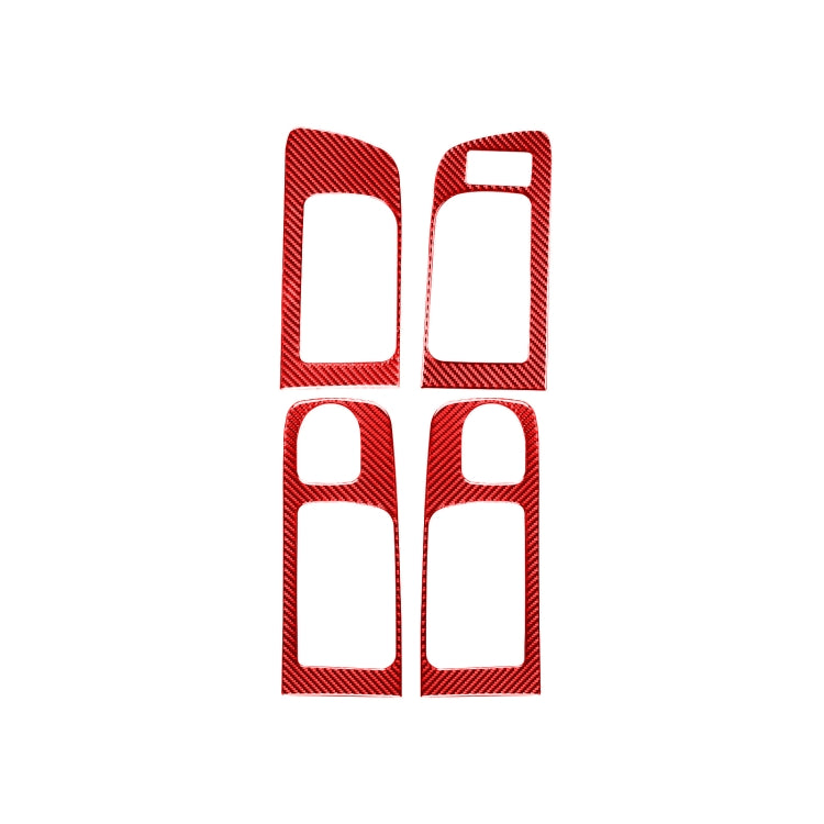 4 PCS / Set Carbon Fiber Car Door Inner Handle Decorative Sticker for Toyota Tundra 2014-2018,Right Drive (Red) - In Car by buy2fix | Online Shopping UK | buy2fix