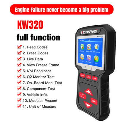 KONNWEI KW320 Car OBD2 Fault Diagnosis Tool - In Car by KONNWEI | Online Shopping UK | buy2fix