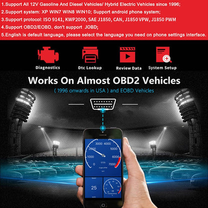 KONNWEI KW901 Android Phone OBD2 Car Bluetooth 5.0 Diagnostic Scan Tools(Red) - Code Readers & Scan Tools by KONNWEI | Online Shopping UK | buy2fix