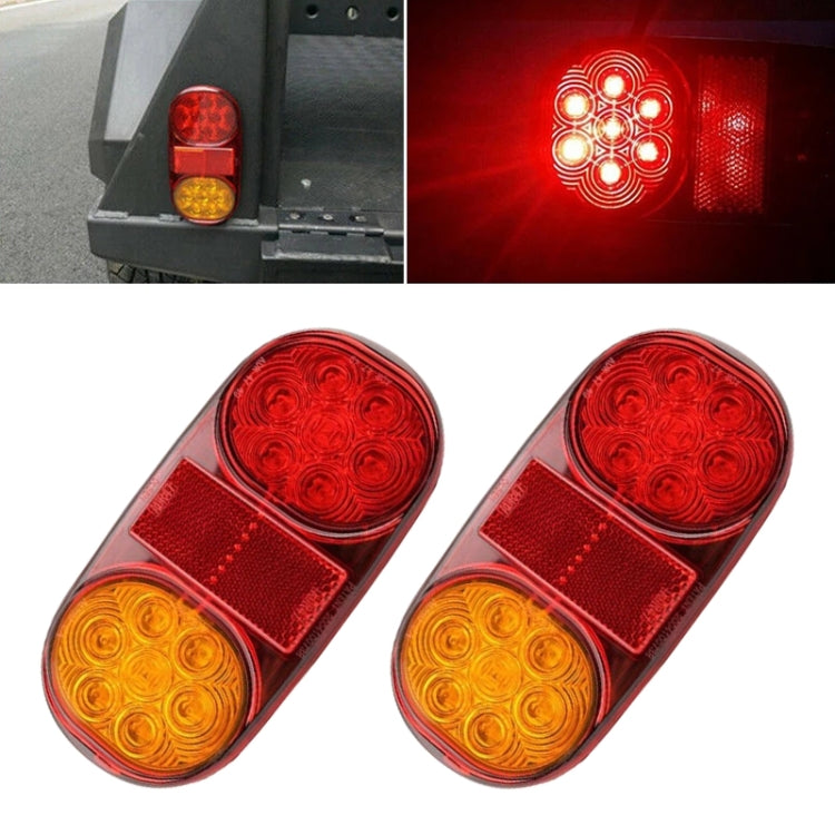 2 PCS 12-24V 14LED Car Oval Tail Light Side Lamp - In Car by buy2fix | Online Shopping UK | buy2fix