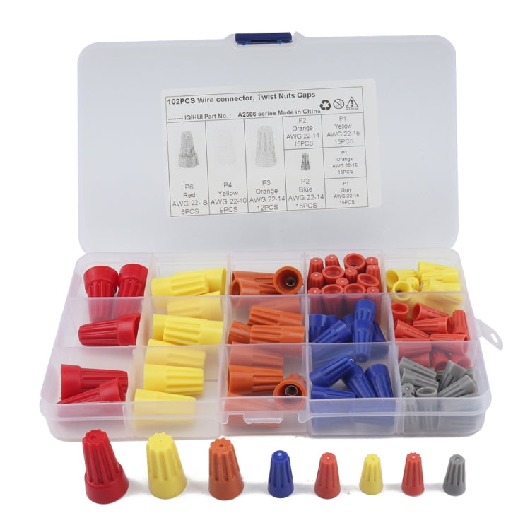 102 PCS Car Electrical Wire Nuts Crimp Wire Terminal Wire Connect Assortment Kit - In Car by buy2fix | Online Shopping UK | buy2fix
