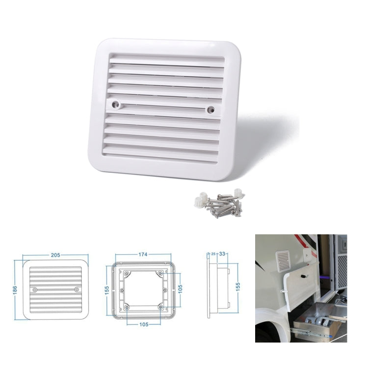12V White Air Vent with Fan RV Trailer Caravan Mute Side Air Ventilation - In Car by buy2fix | Online Shopping UK | buy2fix