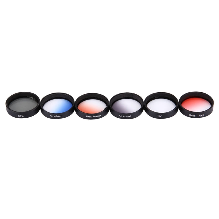 JUNESTAR 6 in 1 Professional 34mm Lens Filter(CPL + UV + Gradual Red + Gradual Orange + Gradual Blue + Gradual Grey) for DJI Phantom 3 & 4 - DJI & GoPro Accessories by JSR | Online Shopping UK | buy2fix