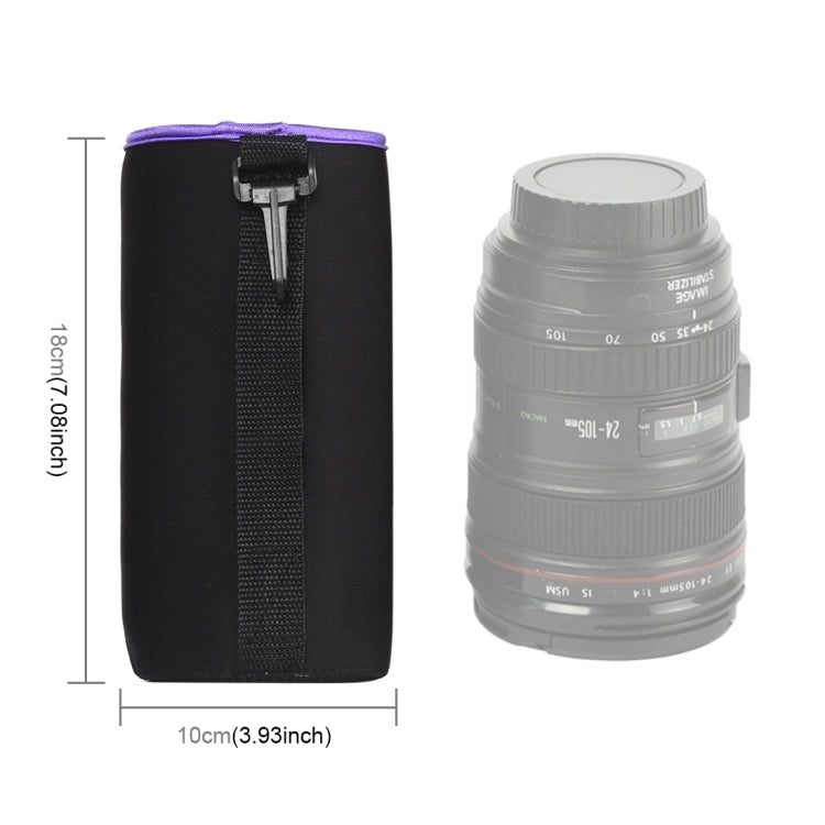 SLR Camera Lens Bag Micro Single Lens Bag Lens Inner Bile Bag Waterproof Protective Case Plus Velvet Thickening, Diameter: 10cm, Height: 18cm(Purple) - Camera Accessories by buy2fix | Online Shopping UK | buy2fix