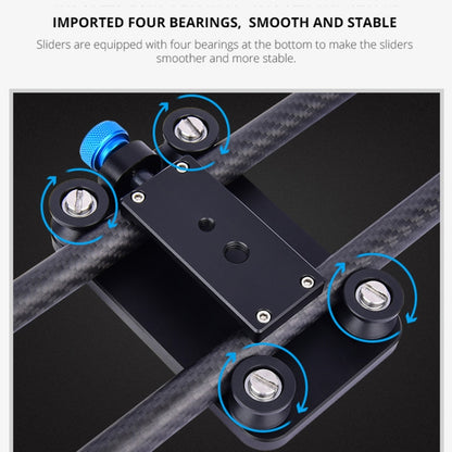 YELANGU L40T 40cm Carbon Fiber Slide Rail Track for SLR Cameras / Video Cameras (Black) - Camera Accessories by YELANGU | Online Shopping UK | buy2fix