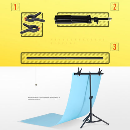 70x200cm T-Shape Photo Studio Background Support Stand Backdrop Crossbar Bracket Kit with Clips, No Backdrop - Camera Accessories by buy2fix | Online Shopping UK | buy2fix