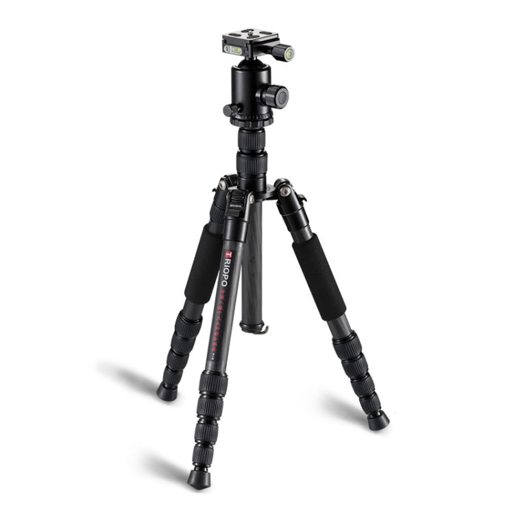 TRIOPO T259G+Q2 Adjustable Portable Carbon Fiber Tripod with Q-2 Ball Head for SLR Camera - Tripods by TRIOPO | Online Shopping UK | buy2fix