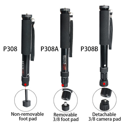 BEXIN P308B Portable Travel Outdoor DSLR Camera Aluminum Alloy Monopod Holder (Black) - Camera Accessories by BEXIN | Online Shopping UK | buy2fix