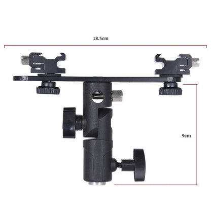 Double Hot Shoe Flash Stand Bracket - Camera Accessories by buy2fix | Online Shopping UK | buy2fix