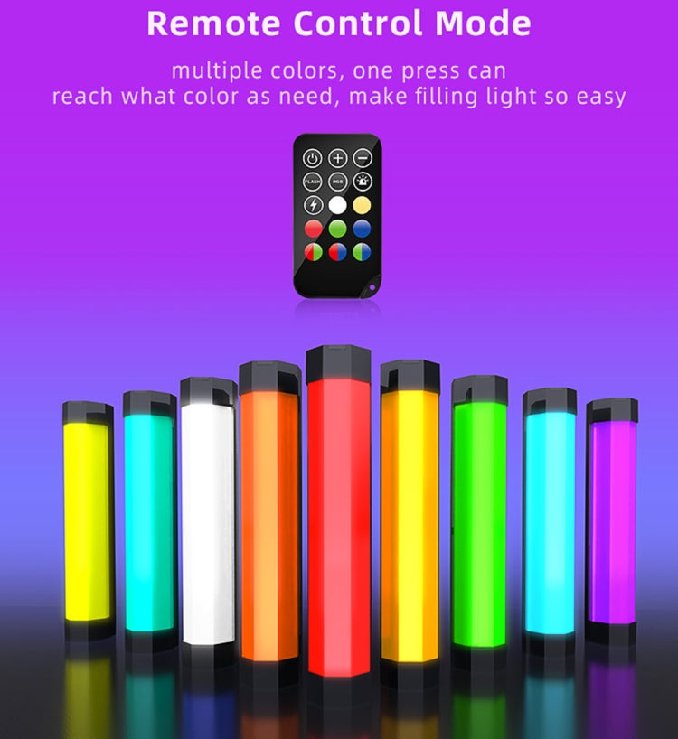 LUXCeO RGB Colorful Photo LED Stick Video Light APP Control Adjustable Color Temperature Waterproof Handheld LED Fill Light with Remote Control(Black) -  by LUXCeO | Online Shopping UK | buy2fix