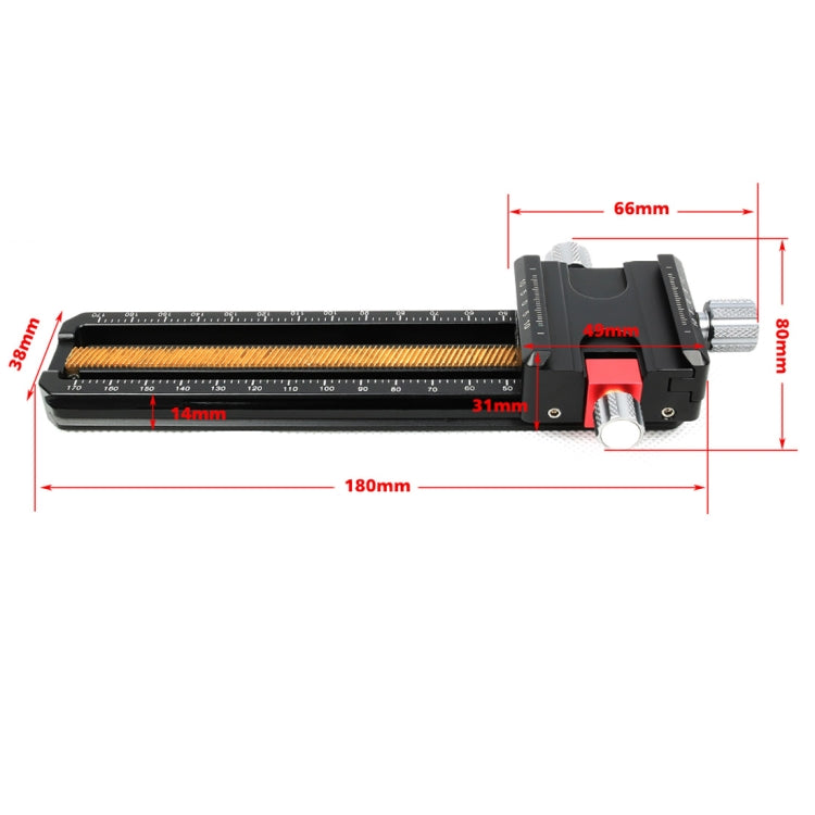 FITTEST 180mm Precision Aluminium 2-way Macro Rail Slider Tripod Head Quick Release Plate Holder - Quick Release Plate by FITTEST | Online Shopping UK | buy2fix