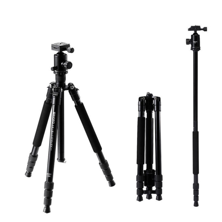 TRIOPO T258 Aluminum Alloy Tripod Monopod with D2 Ball Head (Black) - Tripods by TRIOPO | Online Shopping UK | buy2fix