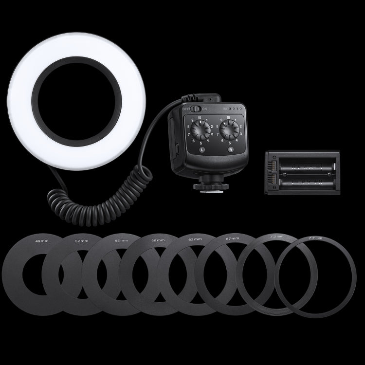 Godox Ring72 Macro Ring 48 LED Flash Light with 8 Different Size Adapter Rings(Black) - Ring Light Flashes by Godox | Online Shopping UK | buy2fix