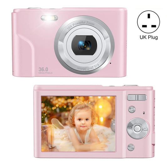DC311 2.4 inch 36MP 16X Zoom 2.7K Full HD Digital Camera Children Card Camera, UK Plug (Pink) - Consumer Electronics by buy2fix | Online Shopping UK | buy2fix