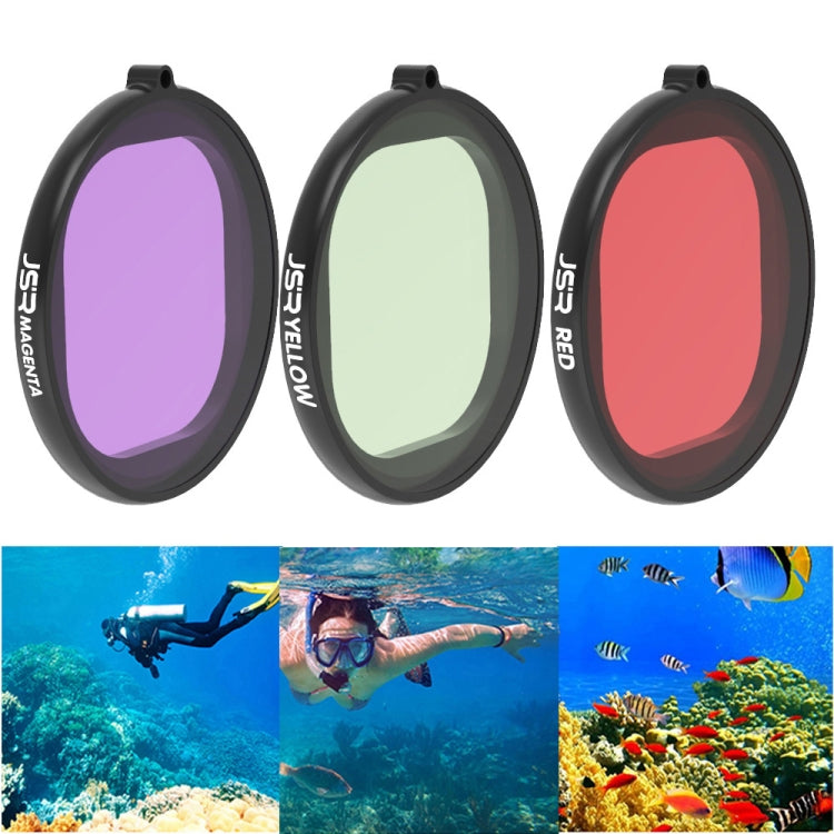 JSR Round Housing Diving 3 in 1 Red + Yellow + Purple Lens Filter for GoPro HERO8 Black - Lens Filter by JSR | Online Shopping UK | buy2fix