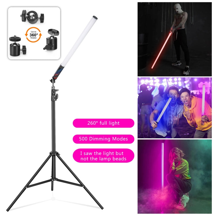 LUXCeO Mood1 85cm RGB Colorful Atmosphere Rhythm LED Stick Handheld Video Photo Fill Light with Tripod -  by LUXCeO | Online Shopping UK | buy2fix