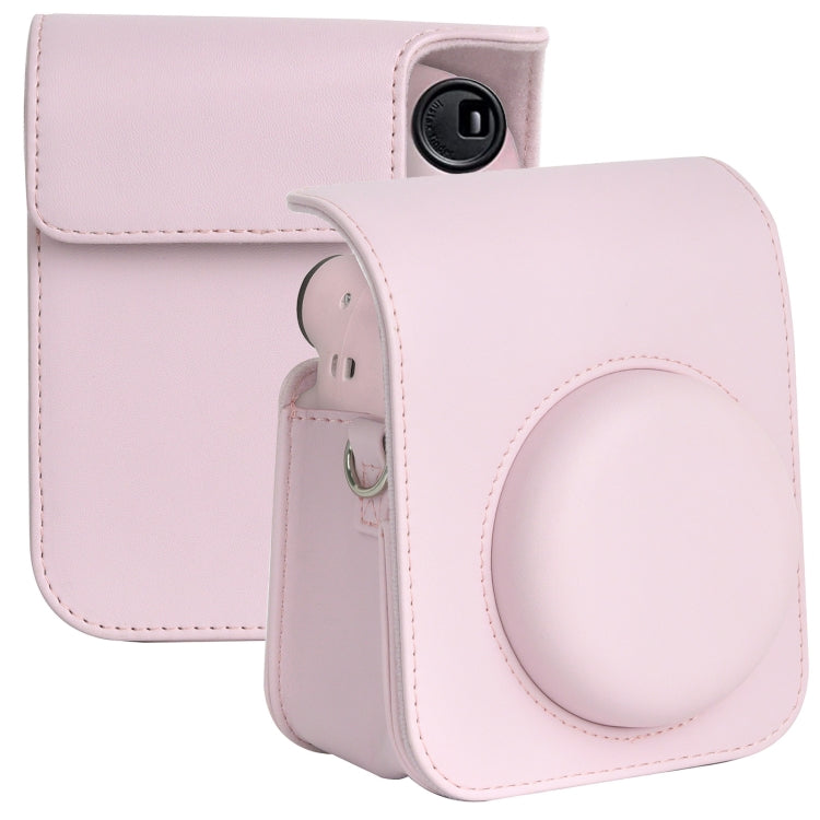 For FUJIFILM instax mini 12 Full Body Leather Case Camera Bag with Strap (Pink) - Leather Bag by buy2fix | Online Shopping UK | buy2fix