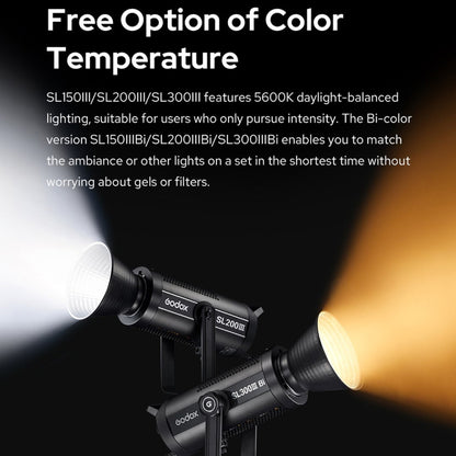 Godox SL200IIIBi 215W Bi-Color 2800K-6500K LED Video Light(AU Plug) - Shoe Mount Flashes by Godox | Online Shopping UK | buy2fix