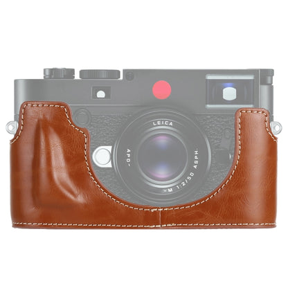 1/4 inch Thread PU Leather Camera Half Case Base for Leica M10 (Brown) - Camera Accessories by buy2fix | Online Shopping UK | buy2fix