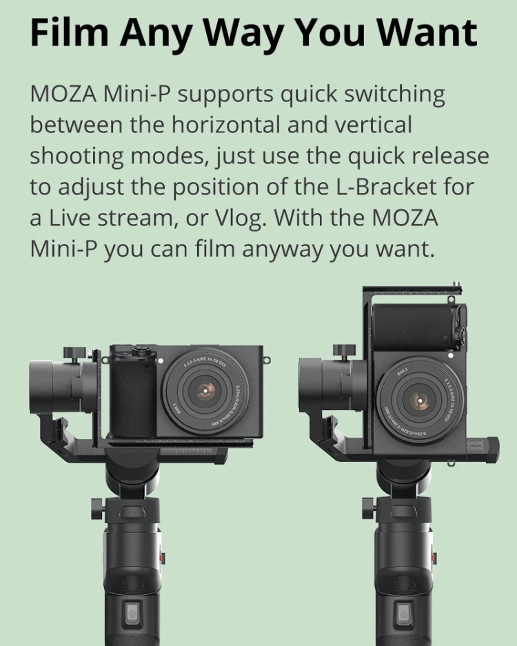 MOZA Mini-P 3 Axis Handheld Gimbal Stabilizer for Action Camera and Smart Phone(Black) - Handheld Stabilizer by MOZA | Online Shopping UK | buy2fix