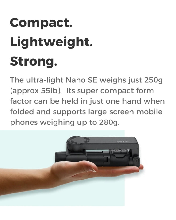 MOZA NANO SE Foldable Selfie Stick Handheld Gimbal Stabilizer for Smart Phone(Green) - Consumer Electronics by MOZA | Online Shopping UK | buy2fix