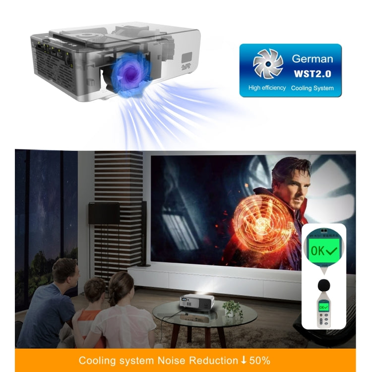 T6 2000ANSI Lumens 1080P LCD Mini Theater Projector, Phone Version, UK Plug(Red) - Consumer Electronics by buy2fix | Online Shopping UK | buy2fix