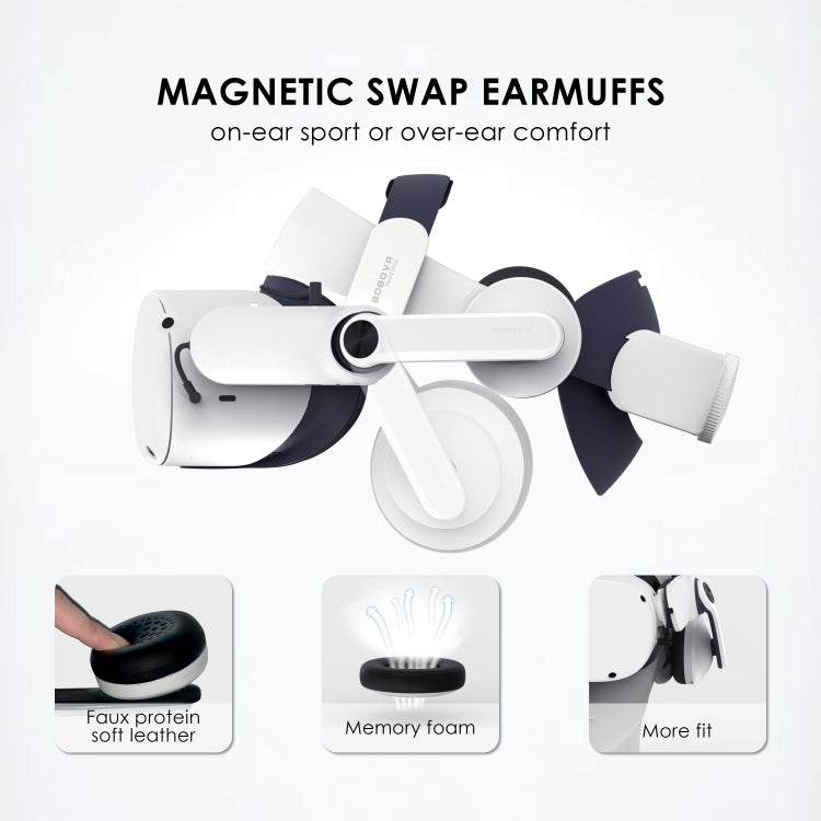 BOBOVR A2 Magnetic Double Earmuff Design Headphones for Oculus Quest 2 - VR Accessories by buy2fix | Online Shopping UK | buy2fix