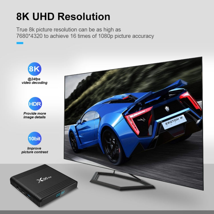 X96 Air 8K Smart TV BOX Android 9.0 Media Player with Remote Control, Quad-core Amlogic S905X3, RAM: 2GB, ROM: 16GB, Dual Band WiFi, UK Plug - Consumer Electronics by buy2fix | Online Shopping UK | buy2fix