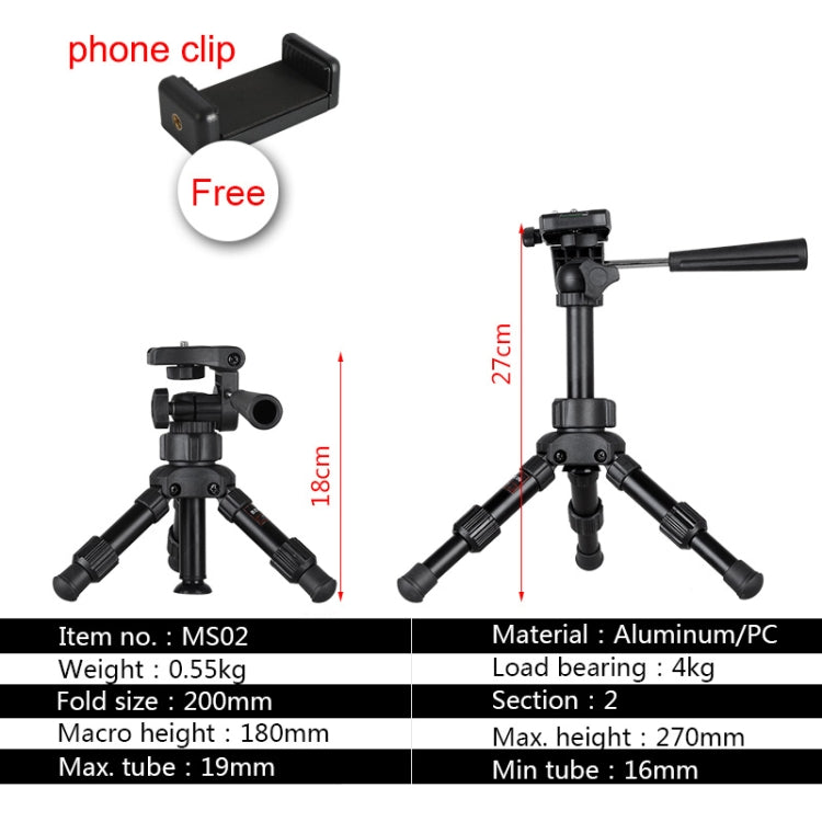 BEXIN MS02 Small Lightweight Tabletop Camera Tripod for Phone Dslr Camera - Tripods by BEXIN | Online Shopping UK | buy2fix