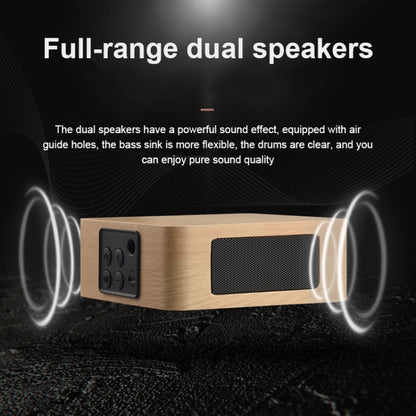 Q1A Bluetooth 4.2 Mini Wooden Double Horns Bluetooth Speaker(Walnut Texture) - Mini Speaker by buy2fix | Online Shopping UK | buy2fix