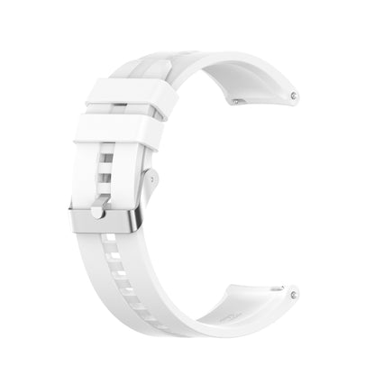 For Huawei Watch GT 2 46mm Silicone  Watch Band with Silver Buckle(White) - Smart Wear by buy2fix | Online Shopping UK | buy2fix