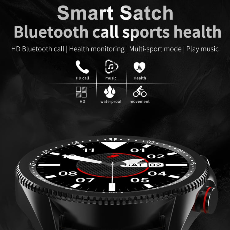 M98 1.28 inch IPS Color Screen IP67 Waterproof Smart Watch, Support Sleep Monitor / Heart Rate Monitor / Bluetooth Call, Style:Leather Strap(Silver) - Smart Wear by buy2fix | Online Shopping UK | buy2fix