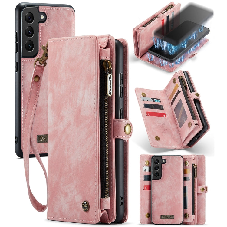 For Samsung Galaxy S21 5G CaseMe-008 Detachable Multifunctional Flip Leather Phone Case(Pink) - Galaxy S21 5G Cases by CaseMe | Online Shopping UK | buy2fix