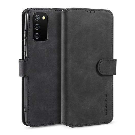 For samsung Galaxy A02s DG.MING Retro Oil Side Horizontal Flip Leather Case with Holder & Card Slots & Wallet(Black) - Galaxy Phone Cases by DG.MING | Online Shopping UK | buy2fix