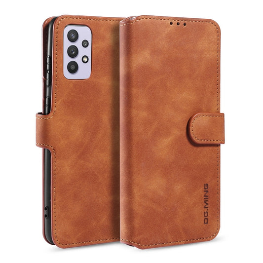 For samsung Galaxy A32 5G DG.MING Retro Oil Side Horizontal Flip Leather Case with Holder & Card Slots & Wallet(Brown) - Galaxy Phone Cases by DG.MING | Online Shopping UK | buy2fix