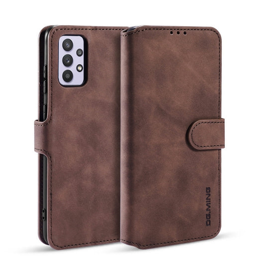 For samsung Galaxy A32 5G DG.MING Retro Oil Side Horizontal Flip Leather Case with Holder & Card Slots & Wallet(coffee) - Galaxy Phone Cases by DG.MING | Online Shopping UK | buy2fix