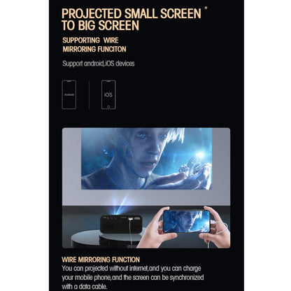 T500 1920x1080P 80 Lumens Portable Mini Home Theater LED HD Digital Projector Without Remote Control & Adaptor(Black) - Consumer Electronics by buy2fix | Online Shopping UK | buy2fix