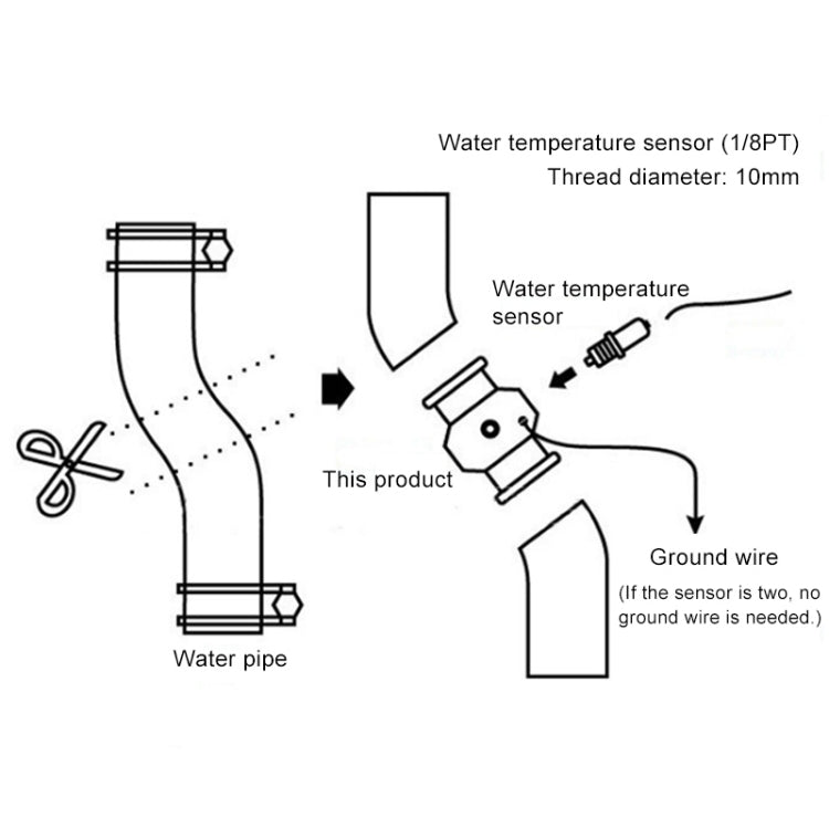 Car Water Temperature Meter Temperature Gauge Joint Pipe Radiator Sensor Adaptor Clamps, Size:36mm(Blue) - In Car by buy2fix | Online Shopping UK | buy2fix