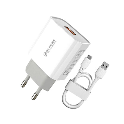 WK WP-U57 Max 18W Maxspeed QC3.0 Fast Charger + USB to Type-C / USB-C Data Cable, Plug Type:EU Plug - Apple Accessories by WK | Online Shopping UK | buy2fix