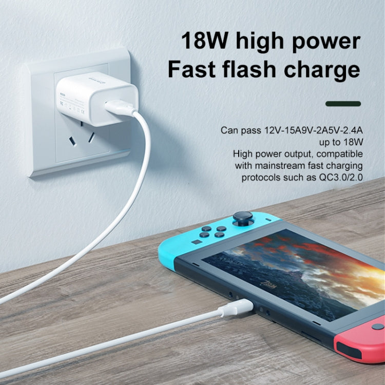 WK WP-U57 Max 18W Maxspeed QC3.0 Fast Charger + USB to 8 Pin Data Cable, Plug Type:EU Plug - USB Charger by WK | Online Shopping UK | buy2fix