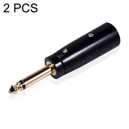 2 PCS LZ1168G Gilded 6.35mm Mono Male to XRL Male Audio Adapter Microphone Stereo Speaker Connector - Consumer Electronics by buy2fix | Online Shopping UK | buy2fix