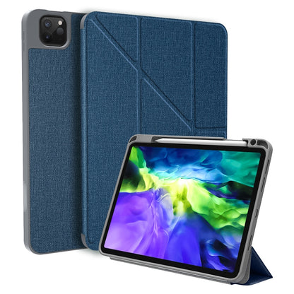 For iPad Pro 11 2022 / 2021 / 2020 Mutural Multi-fold Smart Leather Tablet Case (Blue) - iPad Pro 11 (2022/2021) Cases by Mutural | Online Shopping UK | buy2fix