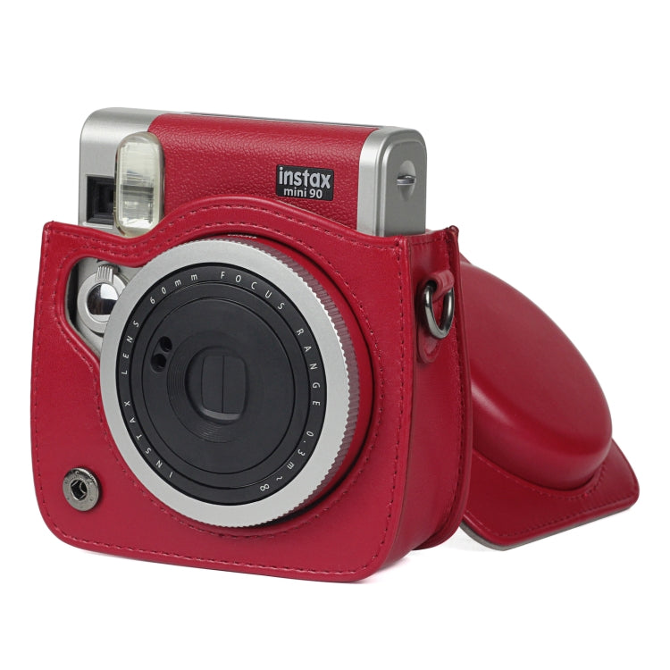 Solid Color PU Camera Bag with Shoulder Strap for Fujifilm Instax mini 90(Red) - Camera Accessories by buy2fix | Online Shopping UK | buy2fix