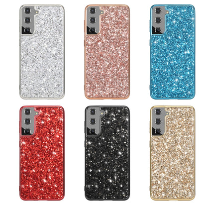 For Samsung Galaxy S21 FE Glitter Powder Shockproof TPU Protective Case(Rose Gold) - Samsung Accessories by buy2fix | Online Shopping UK | buy2fix