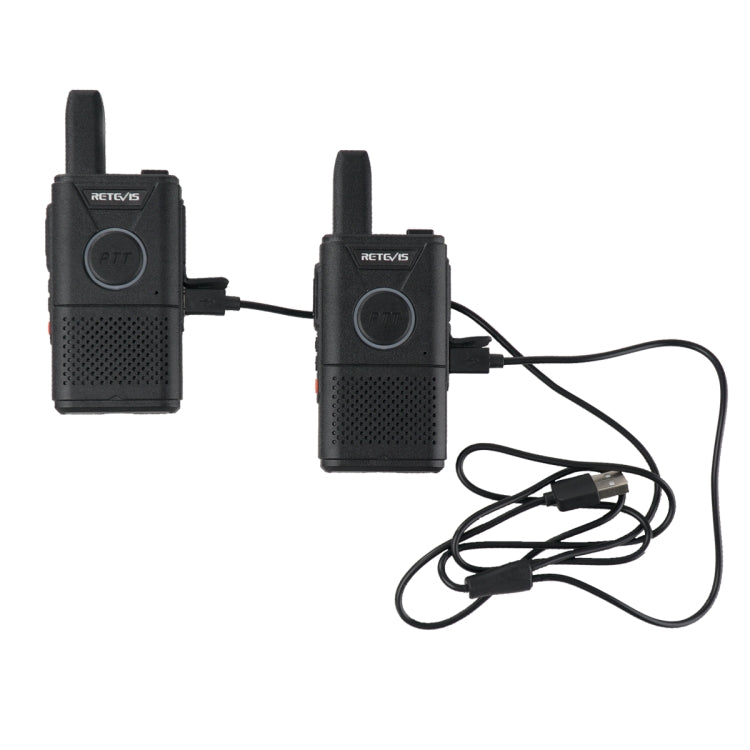 1 Pair RETEVIS RT18 16CHS FRS Dual PTT Handheld Walkie Talkie, US Plug(Black) - Handheld Walkie Talkie by RETEVIS | Online Shopping UK | buy2fix