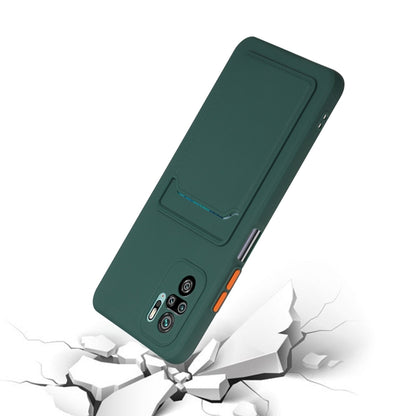 For Xiaomi Redmi Note 10 Pro Card Slot Design Shockproof TPU Protective Case(Dark Green) - Xiaomi Accessories by buy2fix | Online Shopping UK | buy2fix