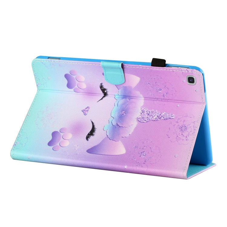 For Samsung Galaxy Tab A7 Lite 8.7 (2021) T220 Coloured Drawing Stitching Horizontal Flip Leather Case with Holder & Card Slot(Unicorn) - Samsung Accessories by buy2fix | Online Shopping UK | buy2fix