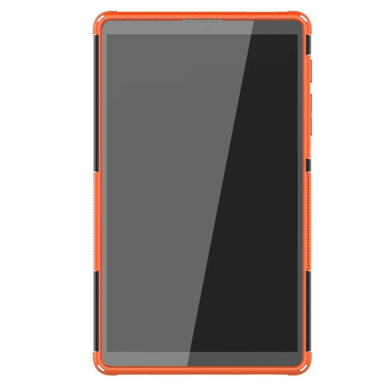 For Samsung Galaxy Tab A7 Lite Tire Texture Shockproof TPU+PC Protective Case with Holder(Orange) - Tab A7 Lite T220 / T225 by buy2fix | Online Shopping UK | buy2fix