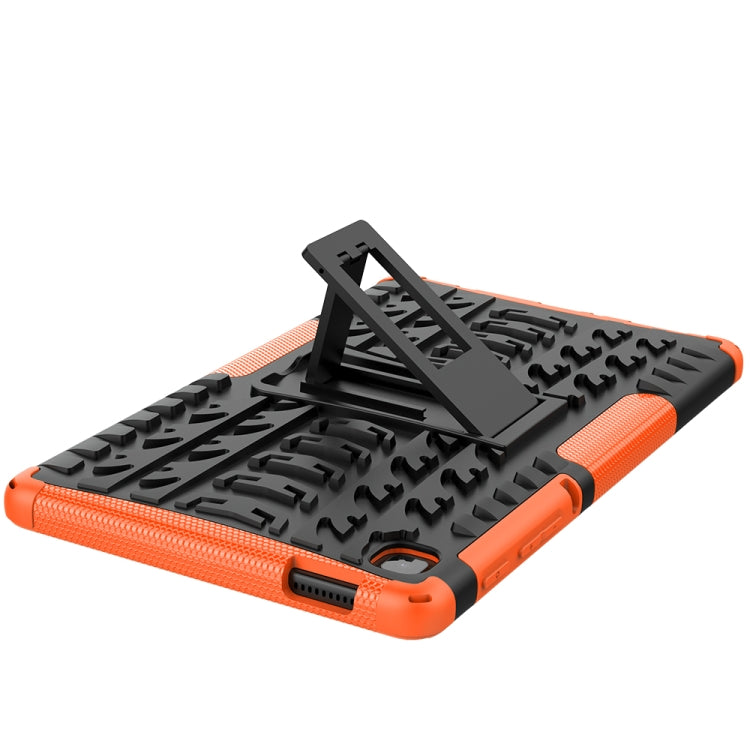 For Samsung Galaxy Tab A7 Lite Tire Texture Shockproof TPU+PC Protective Case with Holder(Orange) - Tab A7 Lite T220 / T225 by buy2fix | Online Shopping UK | buy2fix